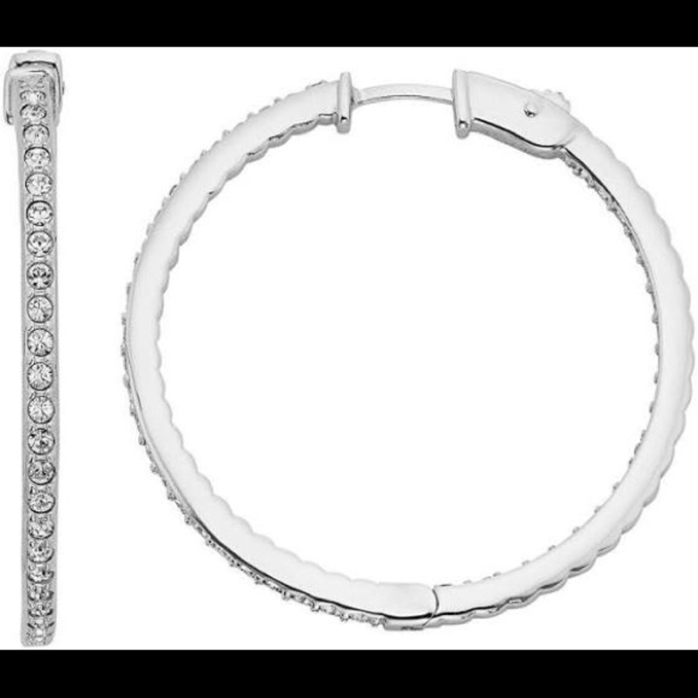 Hoop earrings with Swarovski Crystals. Perfect for Homecoming/Winter Formal